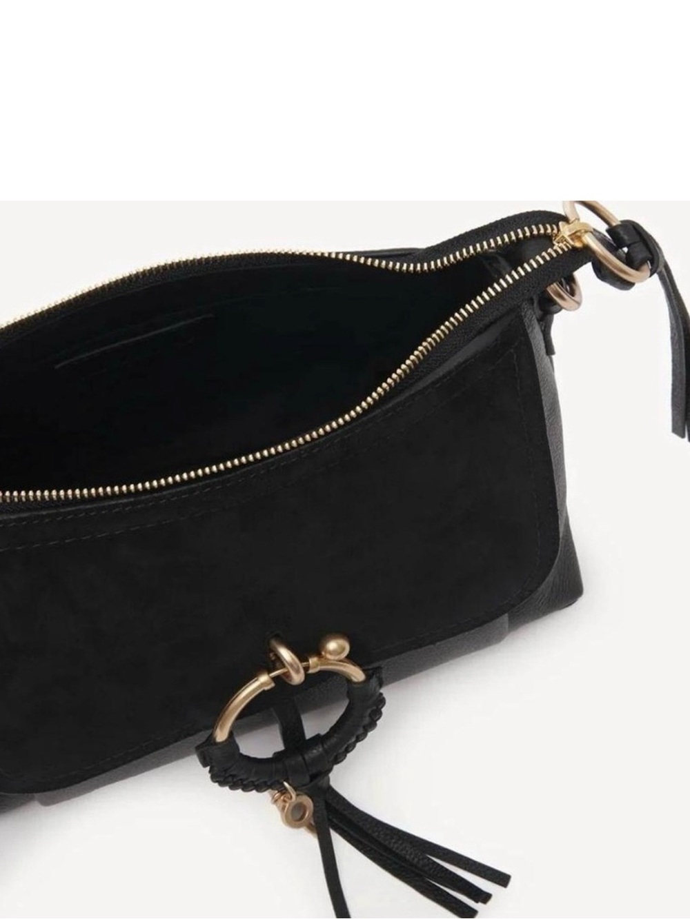 See By Chloé Black Joan Leather Ring-Tassel Shoulder Bag $495 - Picture 2 of 9